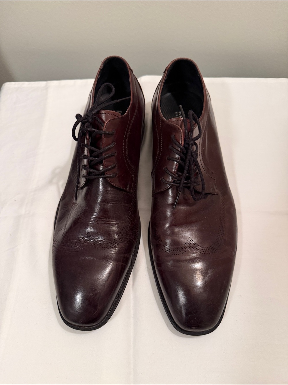 Reaction Kenneth Cole Men's Dark Burgundy Lace-Up Oxfords